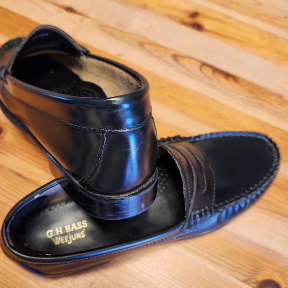 G.H. Bass & Co. Whitney Black Leather Loafers Women's Weejuns Free Shipping - Picture 7 of 7